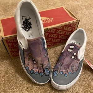 Hand painted Vans slip on